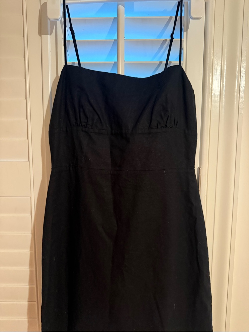 Aritzia Black Strapless Linen Dress with Thin Straps